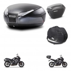 SHAD Maletas sh23 alu + soporte montaje baul SH48 accesorios DARK GREY PREMIUM KIT-465675