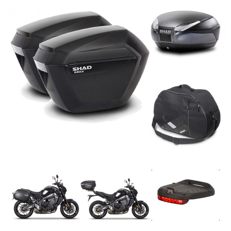 SHAD Baul SH48 + soporte montaje maletas sh23 accesorios DARK GREY PREMIUM KIT-465678