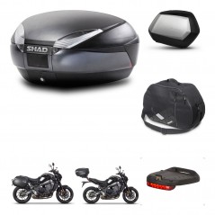 SHAD Maletas SH35 PREMIUM + soporte montaje baul SH48 accesorios DARK GREY KIT-465679