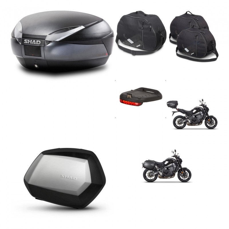 SHAD SH35 PREMIUM suitcases + mounting bracket SH48 trunk accessories DARK GREY KIT-465680