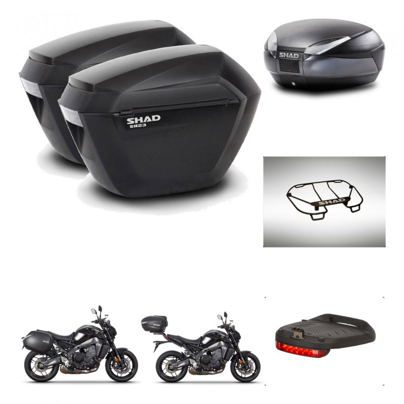 SHAD Baul SH48 + soporte montaje maletas sh23 accesorios DARK GREY PREMIUM KIT-465690