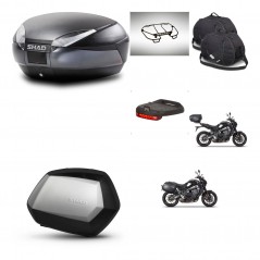 SHAD SH35 PREMIUM suitcases + mounting bracket SH48 trunk accessories DARK GREY KIT-465692