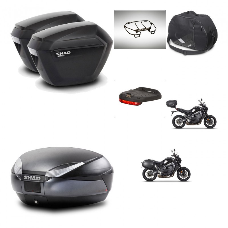 SHAD Baul SH48 + soporte montaje maletas sh23 accesorios DARK GREY PREMIUM KIT-465702