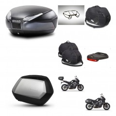 SHAD Maletas SH35 PREMIUM + soporte montaje baul SH48 accesorios DARK GREY KIT-465704
