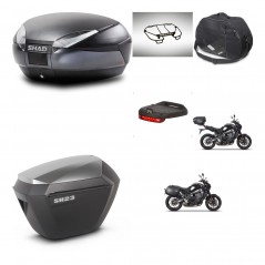 SHAD SH23 alu suitcases + mounting bracket SH48 trunk accessories DARK GREY PREMIUM KIT-465705