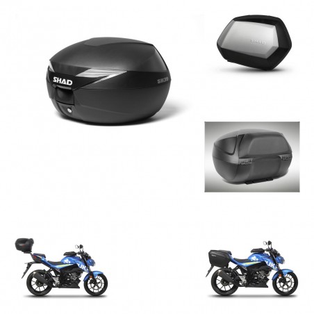 SHAD Maletas SH35 PREMIUM + soporte montaje Baul maleta accesorios KIT-470175