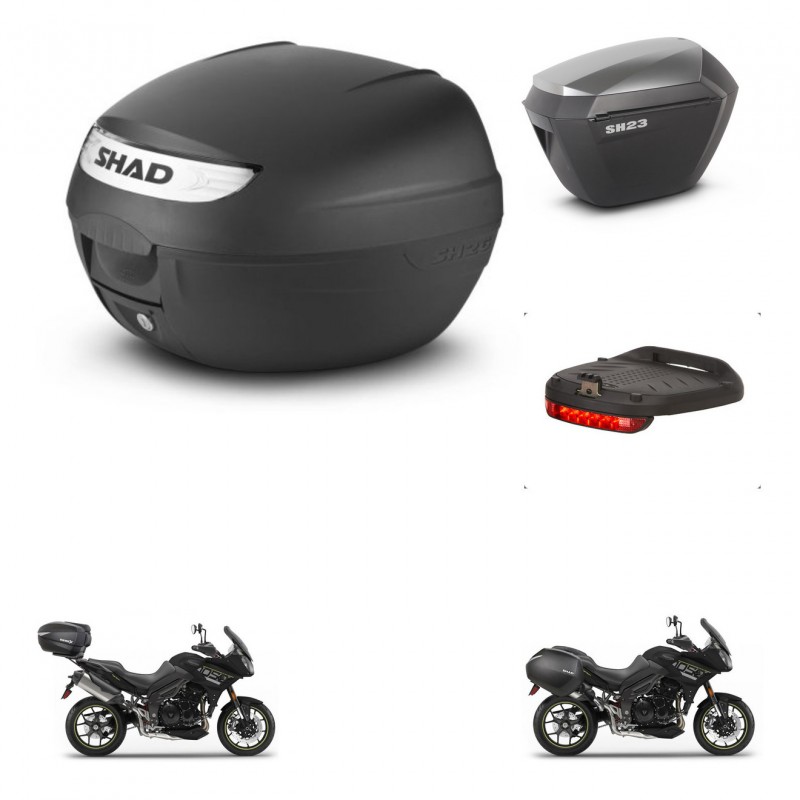 SHAD SH23 alu suitcases + mounting bracket SH26 trunk accessories KIT-470465