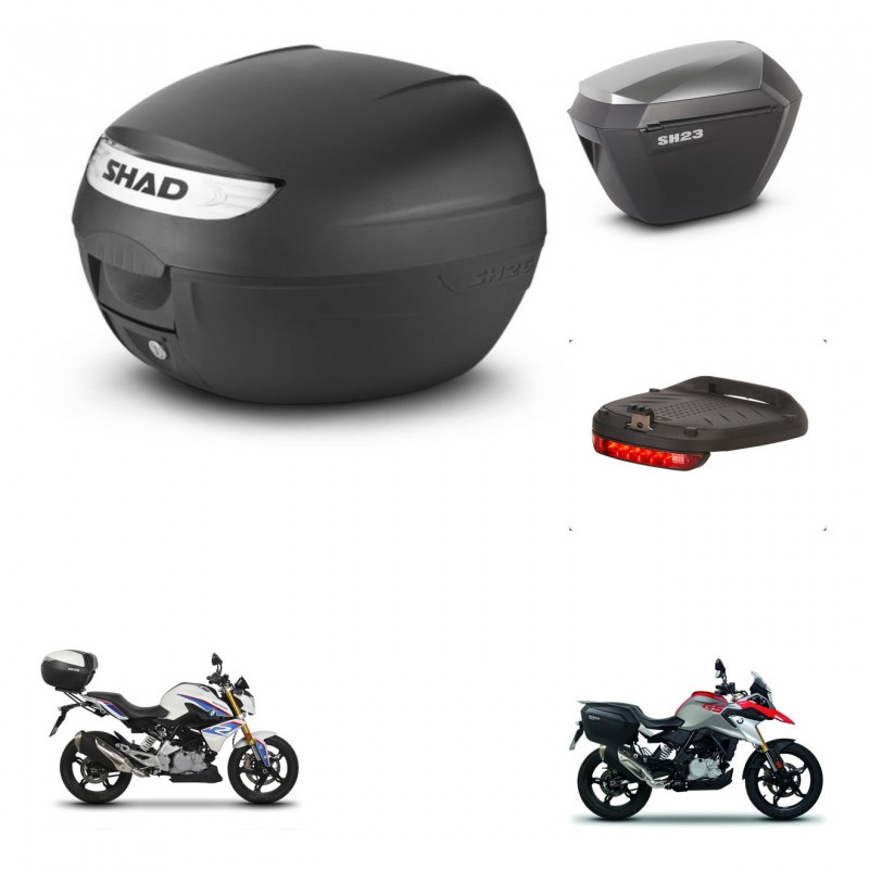 SHAD SH23 alu suitcases + mounting bracket SH26 trunk accessories KIT-470473