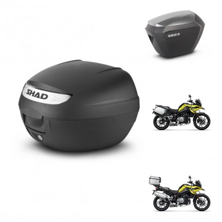 SHAD SH23 alu suitcases + mounting bracket SH26 trunk KIT-470503