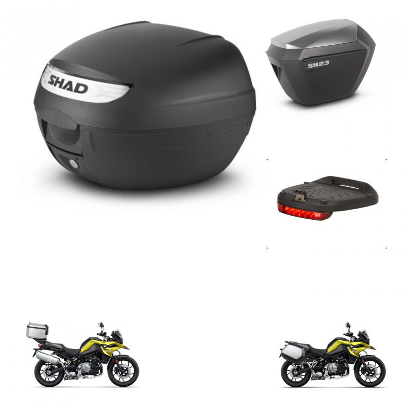 SHAD SH23 alu suitcases + mounting bracket SH26 trunk accessories KIT-470505