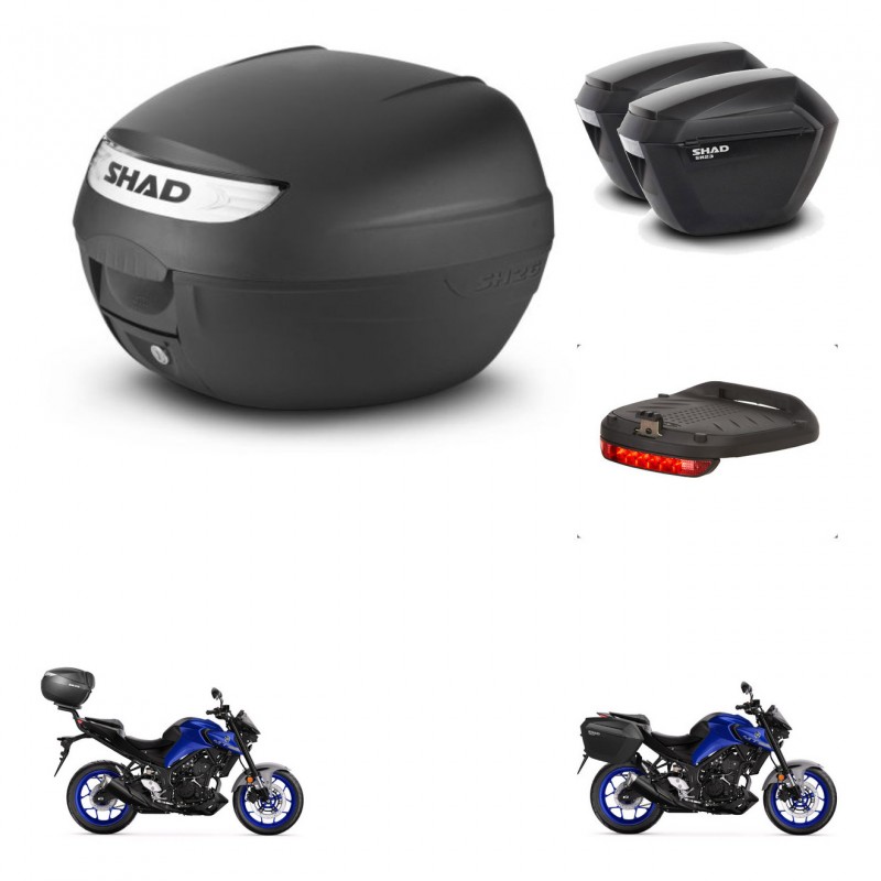 SHAD Maletas sh23 + soporte montaje baul SH26 accesorios KIT-470512