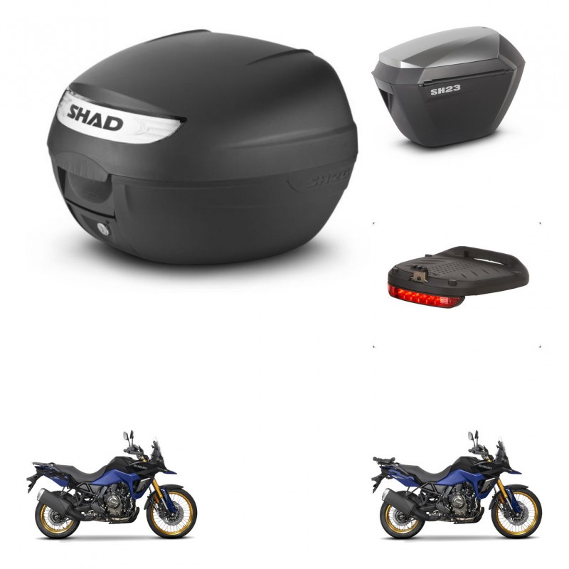 SHAD Maletas sh23 alu + soporte montaje baul SH26 accesorios KIT-470557