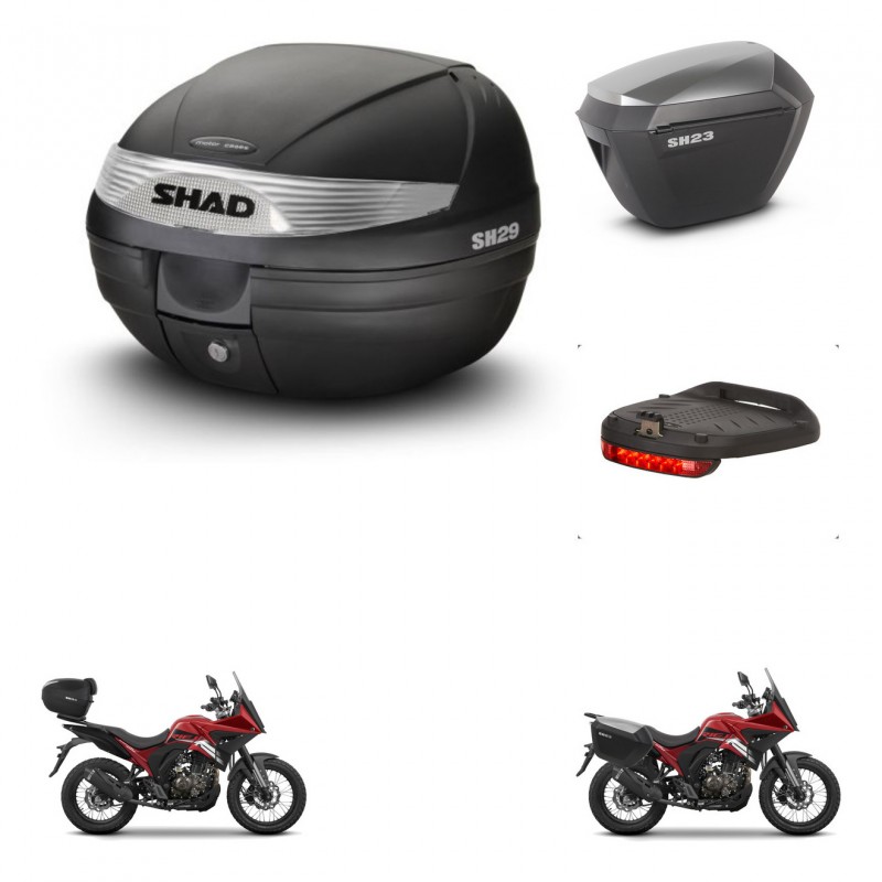 SHAD SH23 alu suitcases + mounting bracket SH29 trunk accessories KIT-470581