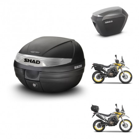 SHAD SH23 alu suitcases + mounting bracket SH29 trunk KIT-470595