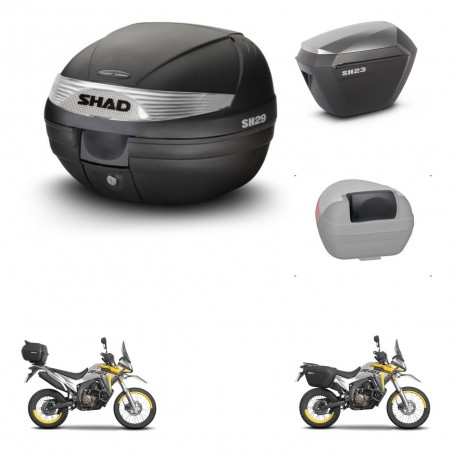 SHAD SH23 alu suitcases + mounting bracket SH29 trunk accessories KIT-470599