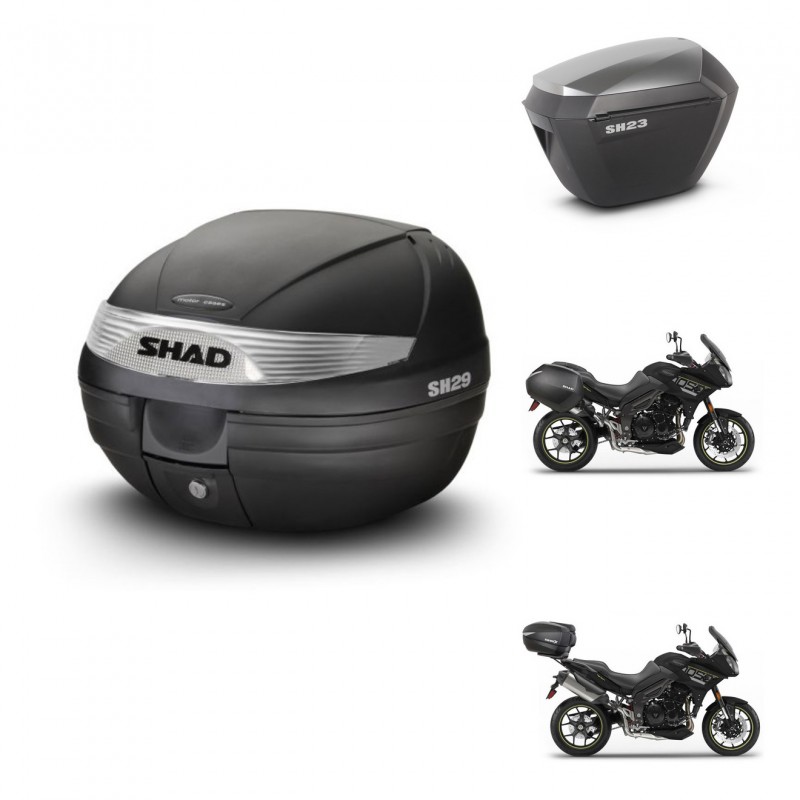 SHAD SH23 alu suitcases + mounting bracket SH29 trunk KIT-470603