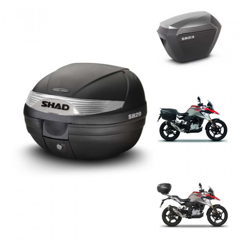 SHAD SH23 alu suitcases + mounting bracket SH29 trunk KIT-470627