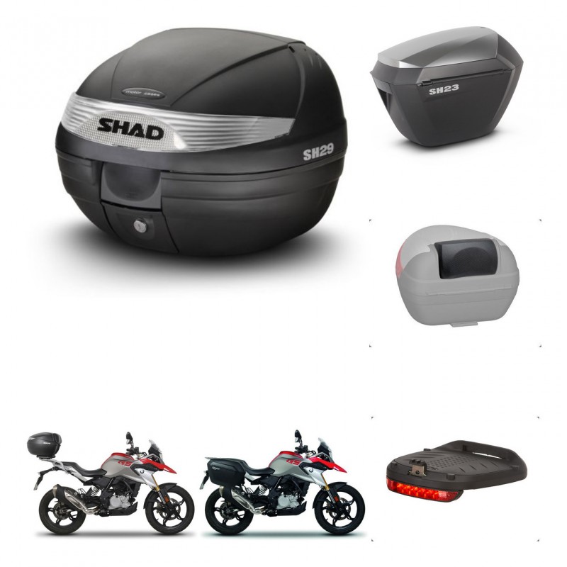 SHAD SH23 alu suitcases + mounting bracket SH29 trunk accessories KIT-470633
