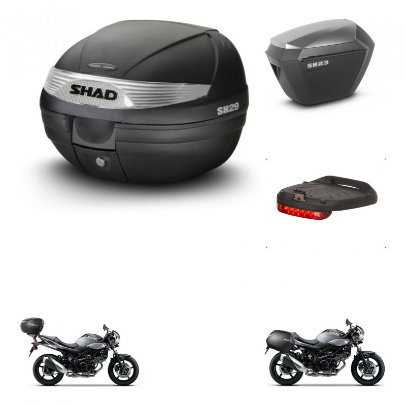 SHAD SH23 alu suitcases + mounting bracket SH29 trunk accessories KIT-470661