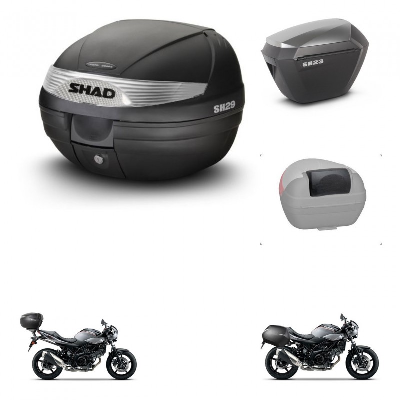 SHAD SH23 alu suitcases + mounting bracket SH29 trunk accessories KIT-470663