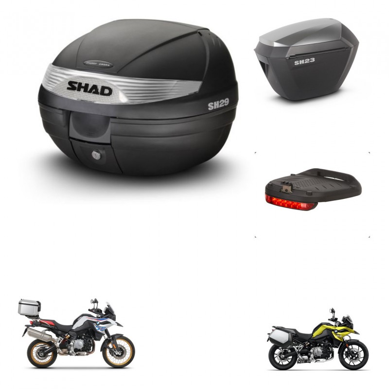 SHAD SH23 alu suitcases + mounting bracket SH29 trunk accessories KIT-470669