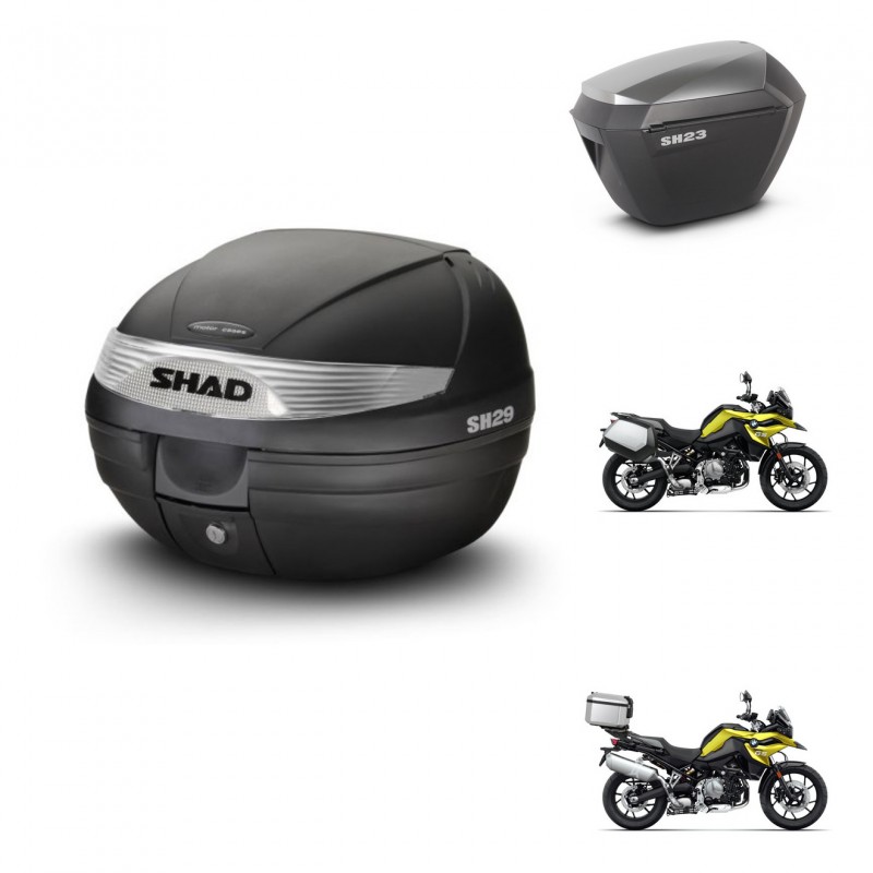 SHAD SH23 alu suitcases + mounting bracket SH29 trunk KIT-470683