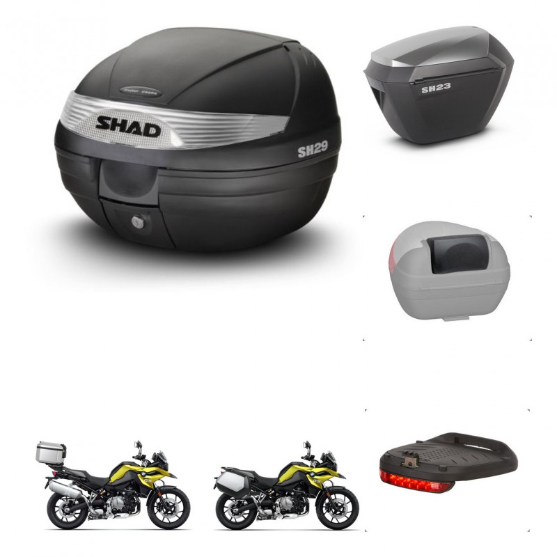 SHAD SH23 alu suitcases + mounting bracket SH29 trunk accessories KIT-470689