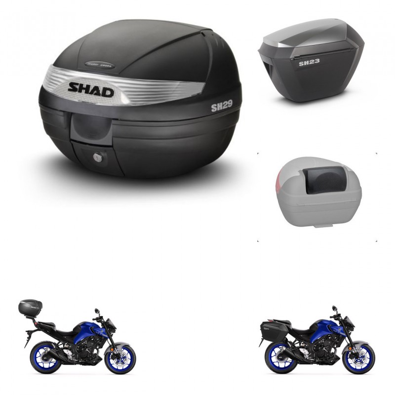SHAD Maletas sh23 alu + soporte montaje baul SH29 accesorios KIT-470703