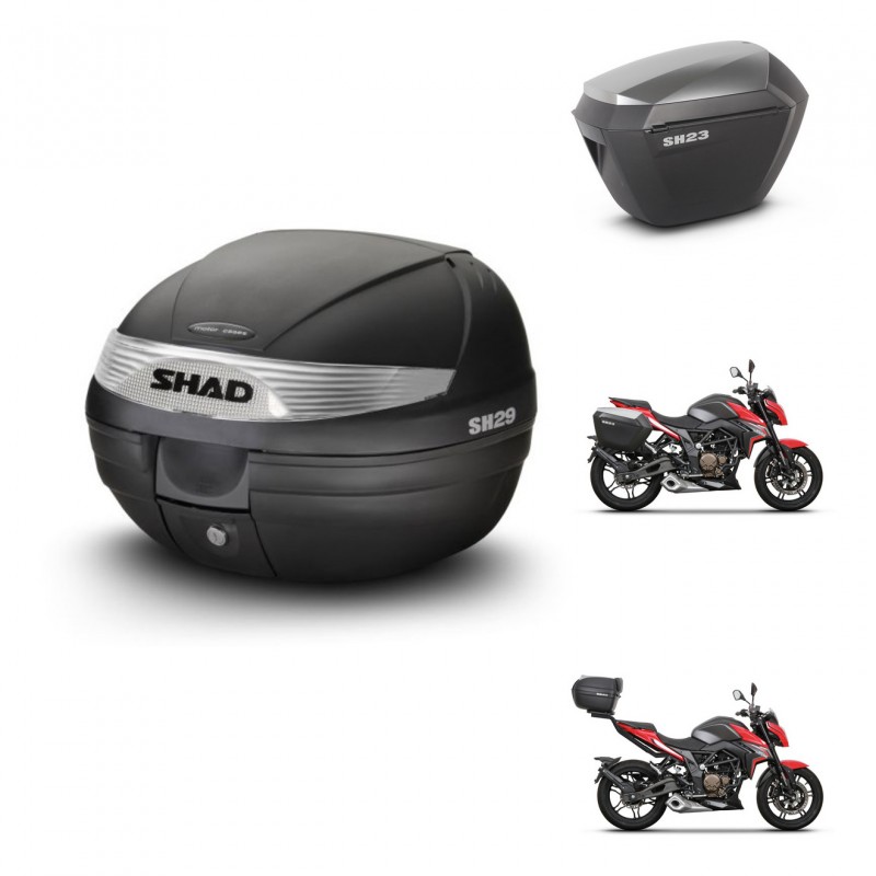 SHAD SH23 alu suitcases + mounting bracket SH29 trunk KIT-470723