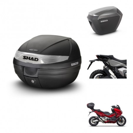 SHAD SH23 alu suitcases + mounting bracket SH29 trunk KIT-470731