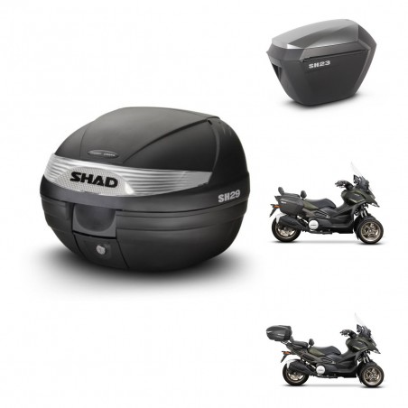 SHAD SH23 alu suitcases + mounting bracket SH29 trunk KIT-470747