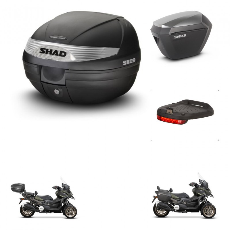 SHAD SH23 alu suitcases + mounting bracket SH29 trunk accessories KIT-470749