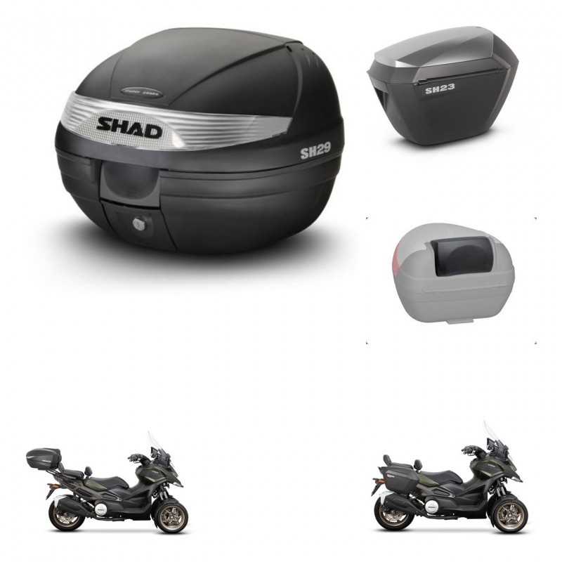 SHAD SH23 alu suitcases + mounting bracket SH29 trunk accessories KIT-470751
