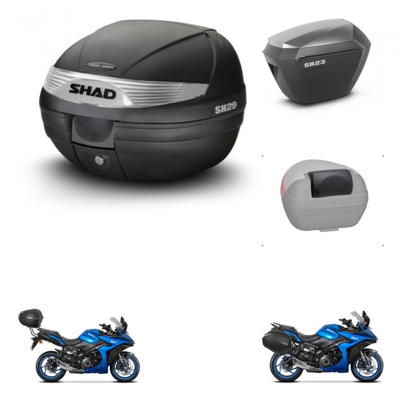 SHAD SH23 alu suitcases + mounting bracket SH29 trunk accessories KIT-470759