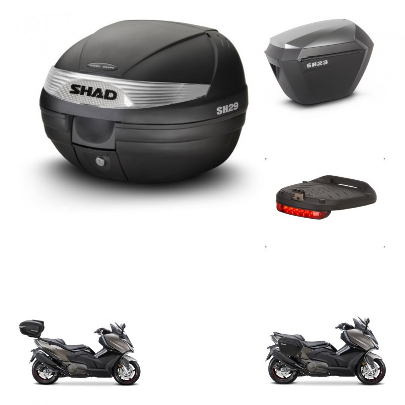 SHAD SH23 alu suitcases + mounting bracket SH29 trunk accessories KIT-470805