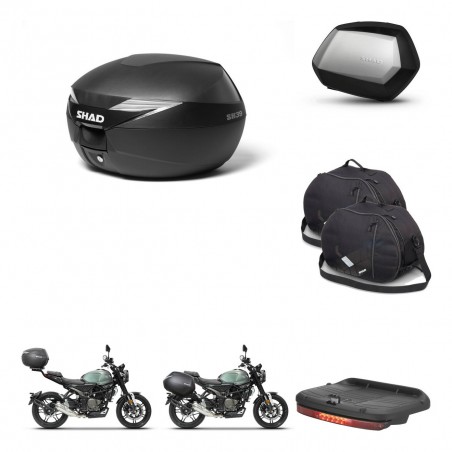 SHAD Maletas SH35 PREMIUM + soporte montaje Baul maleta accesorios KIT-471668