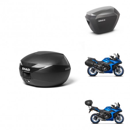 SHAD SH23 alu suitcases + mounting bracket suitcase trunk KIT-471879