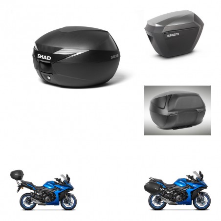 SHAD SH23 alu suitcases + mounting bracket suitcase trunk accessories KIT-471891