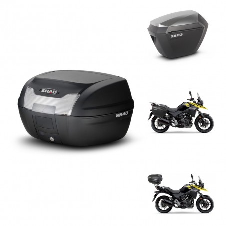 SHAD SH23 alu suitcases + mounting bracket SH40 trunk KIT-472067