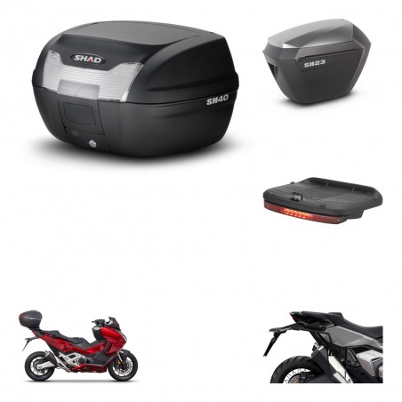 SHAD SH23 alu suitcases + mounting bracket SH40 trunk accessories KIT-472125