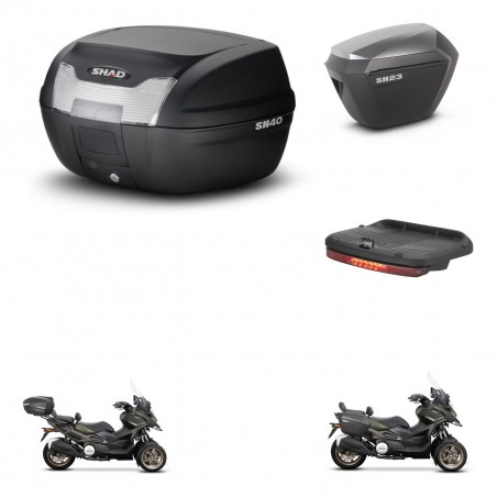 SHAD SH23 alu suitcases + mounting bracket SH40 trunk accessories KIT-472141