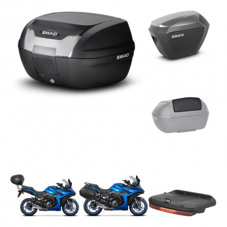 SHAD SH23 alu suitcases + mounting bracket SH40 trunk accessories KIT-472153