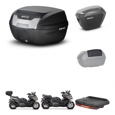 SHAD SH23 alu suitcases + mounting bracket SH40 trunk accessories KIT-472201