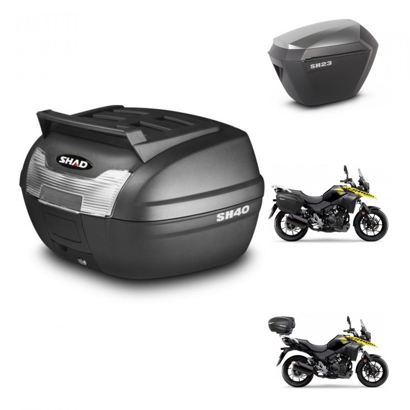 SHAD Maletas sh23 alu + soporte montaje baul SH40 parrilla superior KIT-472211