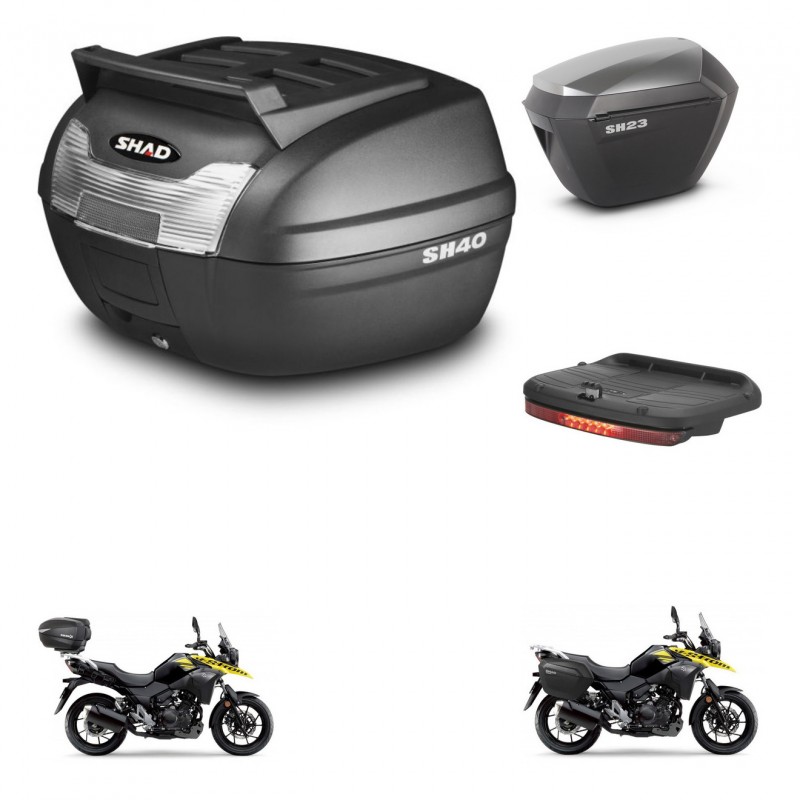 SHAD Maletas sh23 alu + soporte montaje baul SH40 parrilla superior accesorios KIT-472213