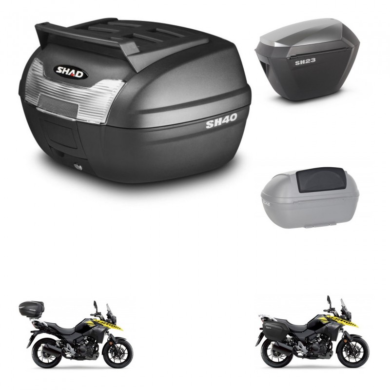 SHAD SH23 alu suitcases + mounting bracket SH40 top grill trunk accessories KIT-472215
