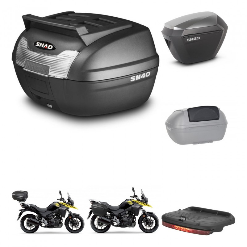 SHAD SH23 alu suitcases + mounting bracket SH40 top grill trunk accessories KIT-472217