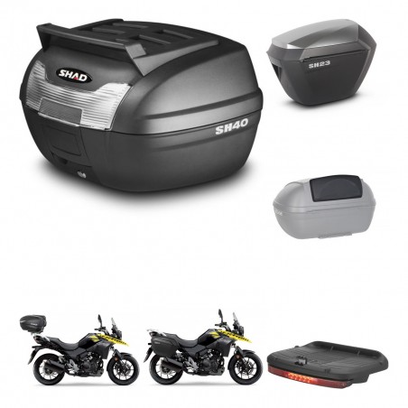 SHAD Maletas sh23 alu + soporte montaje baul SH40 parrilla superior accesorios KIT-472217
