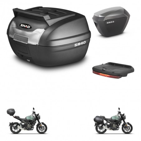 SHAD Maletas sh23 alu + soporte montaje baul SH40 parrilla superior accesorios KIT-472221
