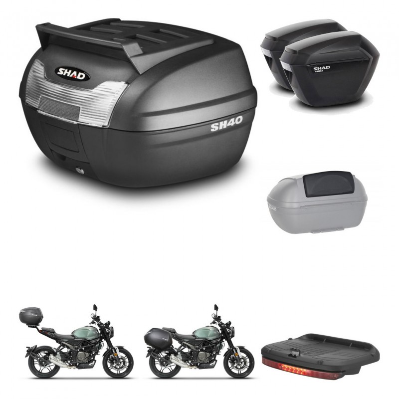 SHAD SH23 suitcases + mounting bracket SH40 trunk top grill accessories KIT-472224